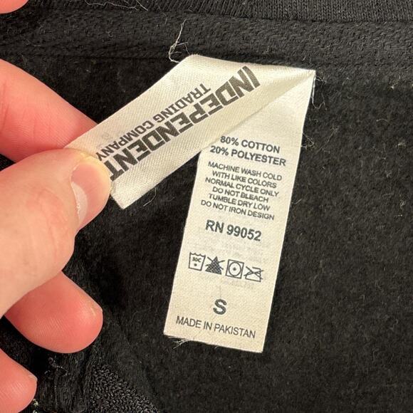 Black Rhinestone Skeleton Ribcage Graphic Full-zip Hoodie Size Small - Picture 3 of 8